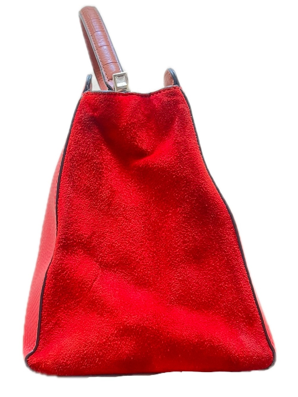 Kate Spade Angelika Prembrey Place Red Snake Embossed Leather & Suede Satchel - Picture 4 of 16